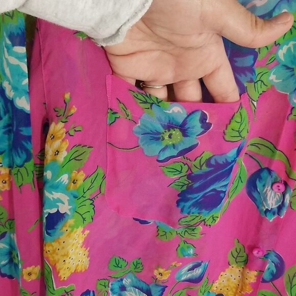 {Adrienne Vittadini} Vintage 80s Set: Jacket and Blouse Floral Print - Picture 14 of 17